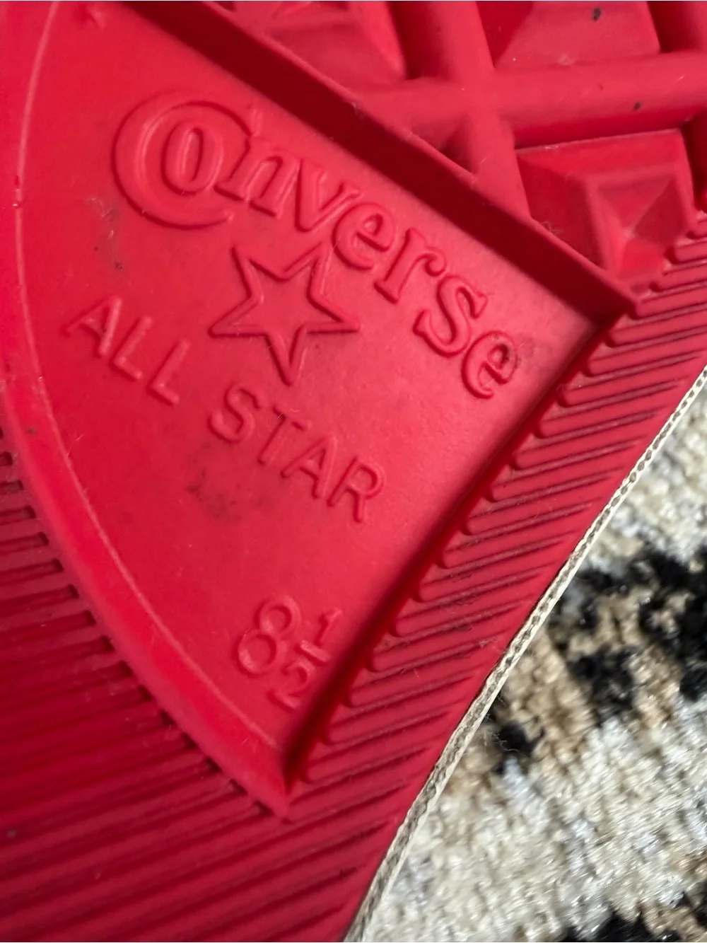 Converse Red All Star Rubber Sole Close-Up